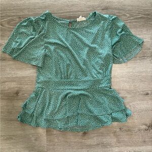 Green Polka Dot Women's Top